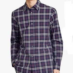 BURBERRY  Alexandra men check shirt XL navy color pristine condition